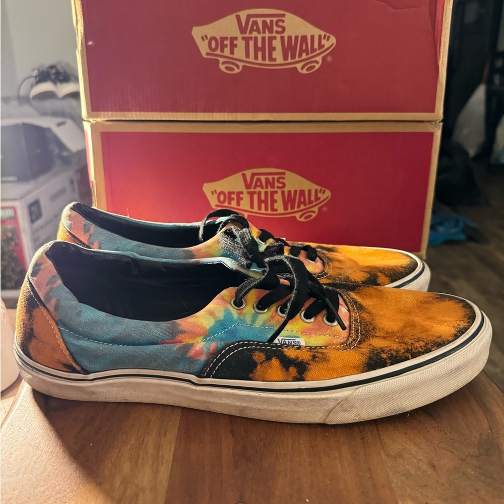 Size 13 vans era tie dye acid customs